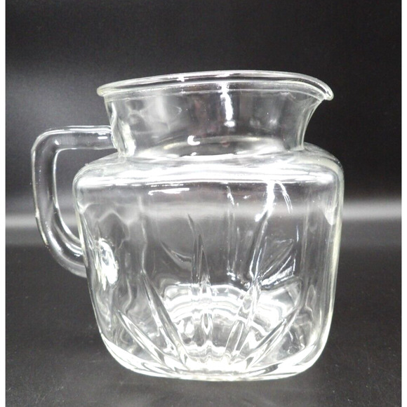 Federal Glass Star Clear Pitcher 36 oz Pressed Glass USA Juice Barware Vintage - Picture 4 of 6